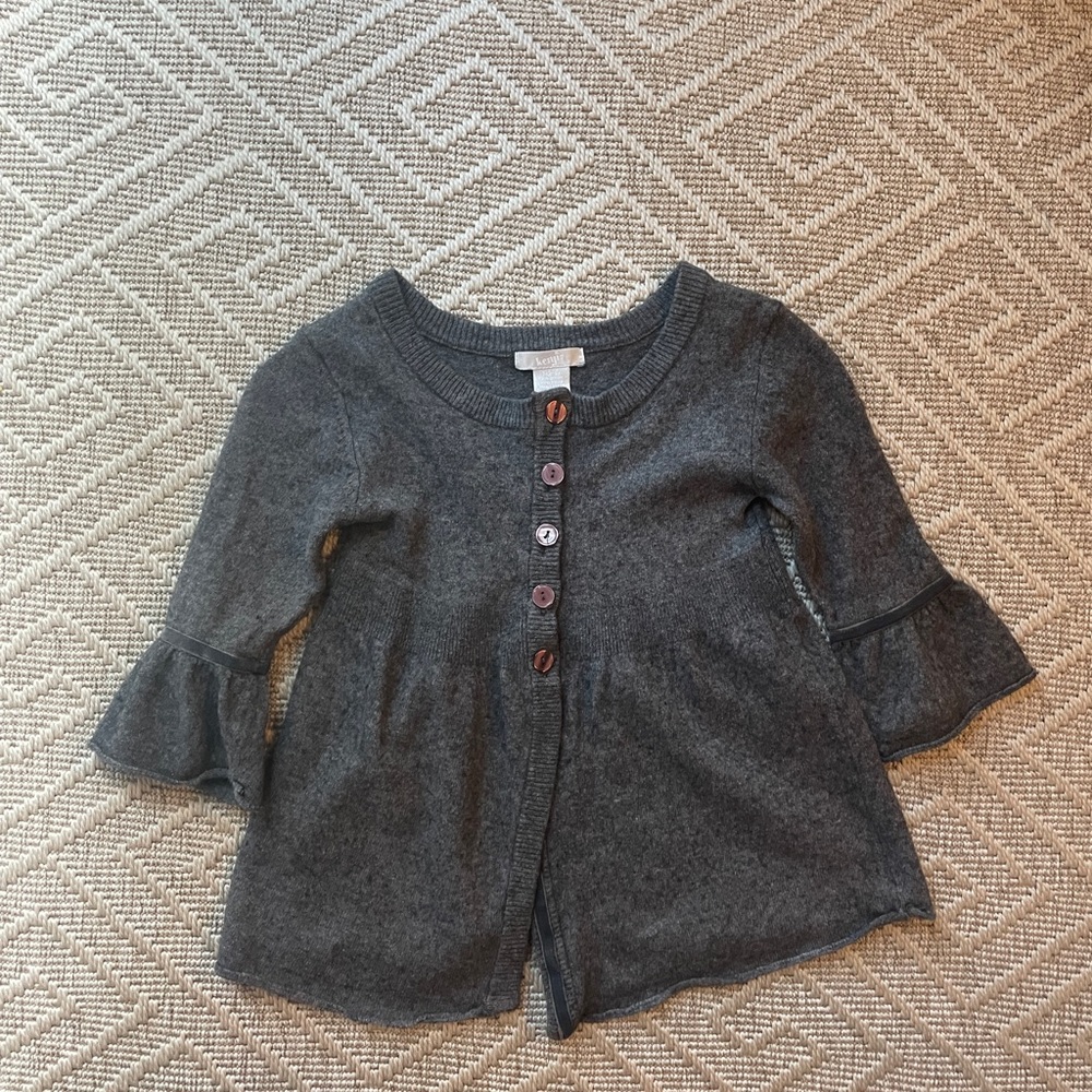 Kenji Girls Charcoal Button Down Cardigan